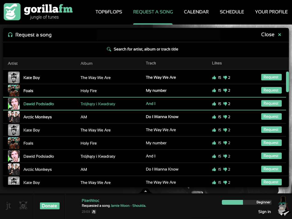 GorillaFM screenshot