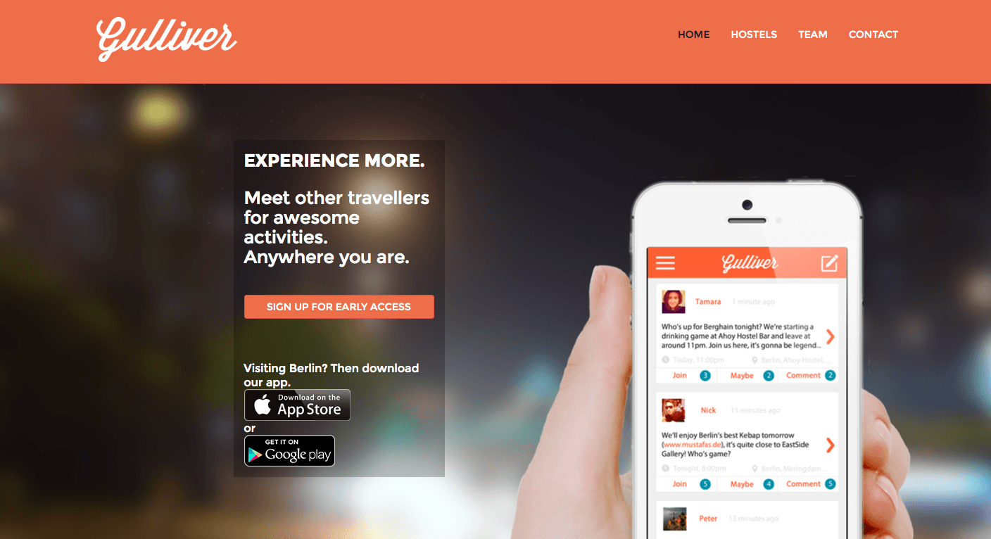 Gulliver — Spontaneously meet travellers and experience the city together