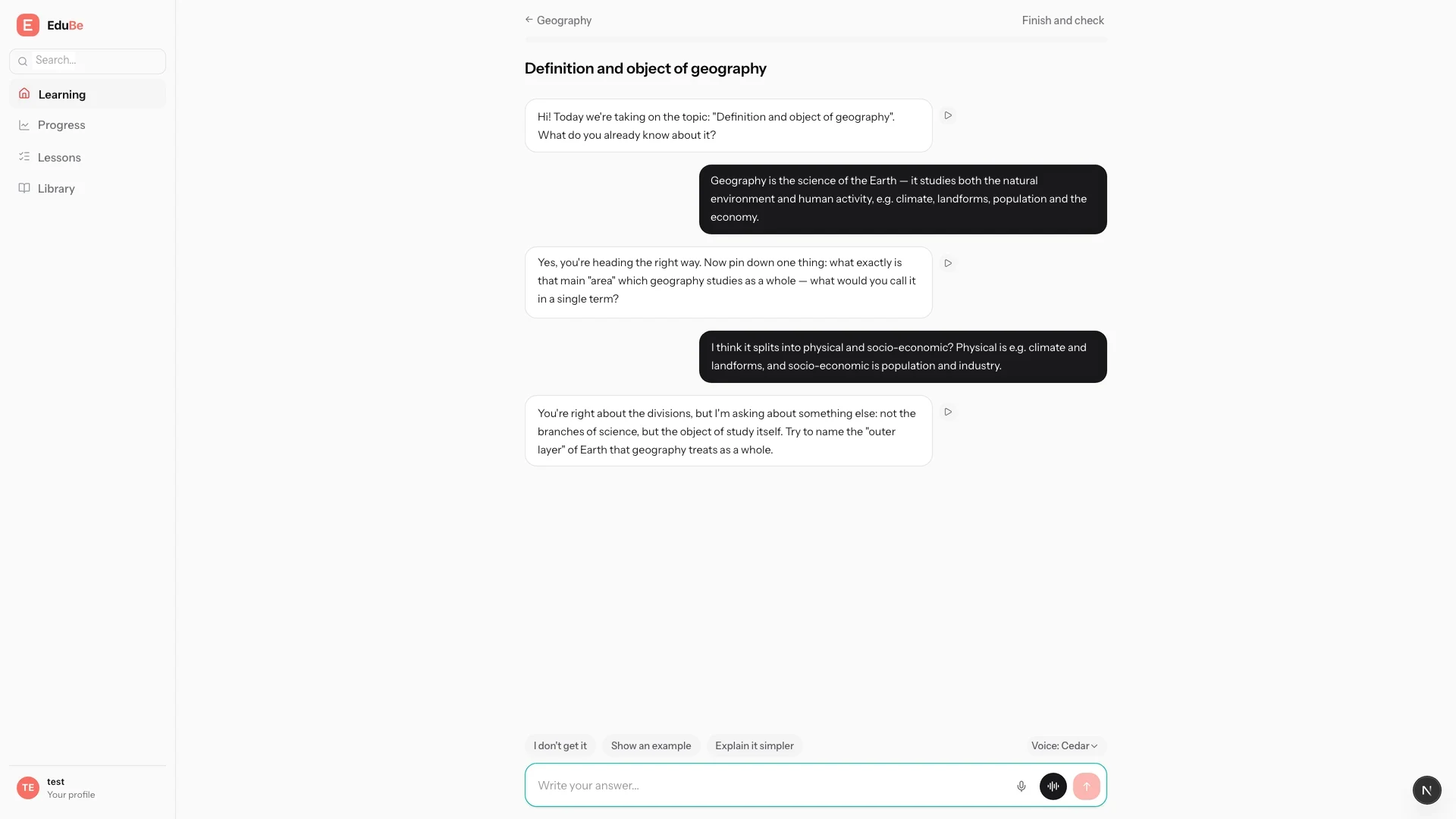 The tutor uses diagnostic questions to guide students toward the answer.