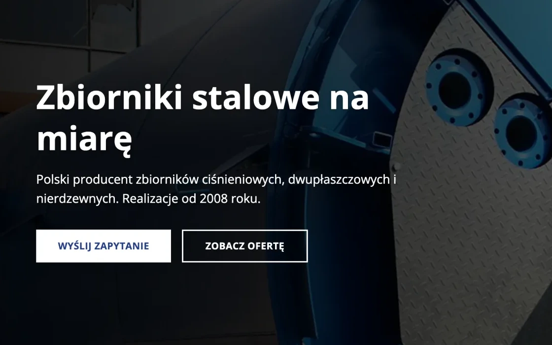 Metal Zbiorniki — Przebudowa procesu sprzedaży producenta zbiorników stalowych — strona, konfigurator, CRM i oferty pisane wstępnie przez AI