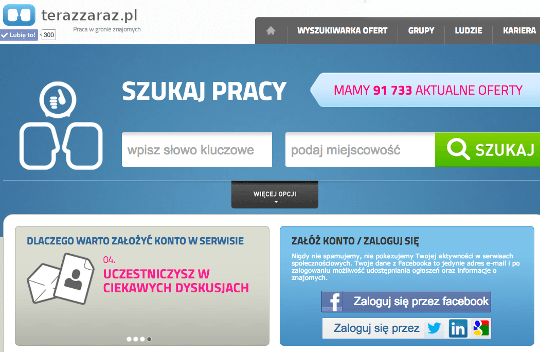 TerazZaraz — Job offers and your friends in one place