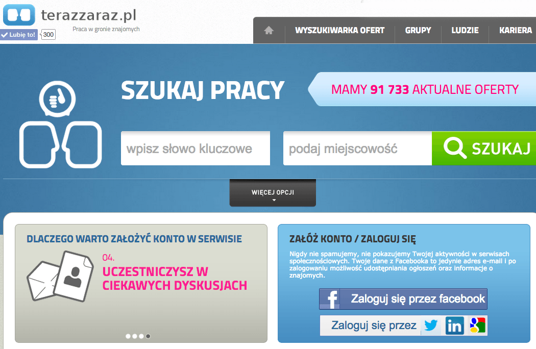 TerazZaraz — Oferty pracy i Twoi znajomi w jednym miejscu