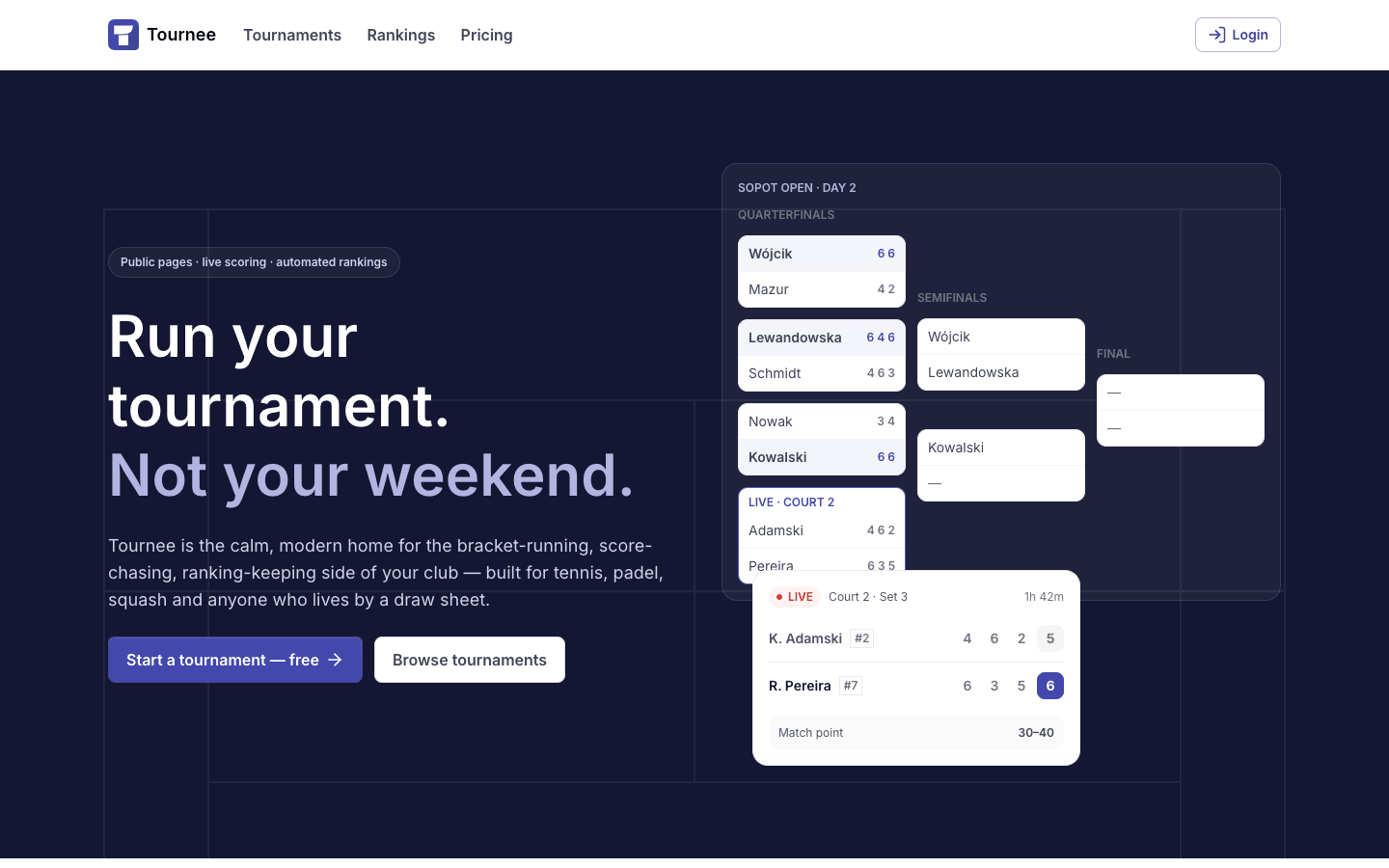 Tournee — Run tournaments without breaking a sweat