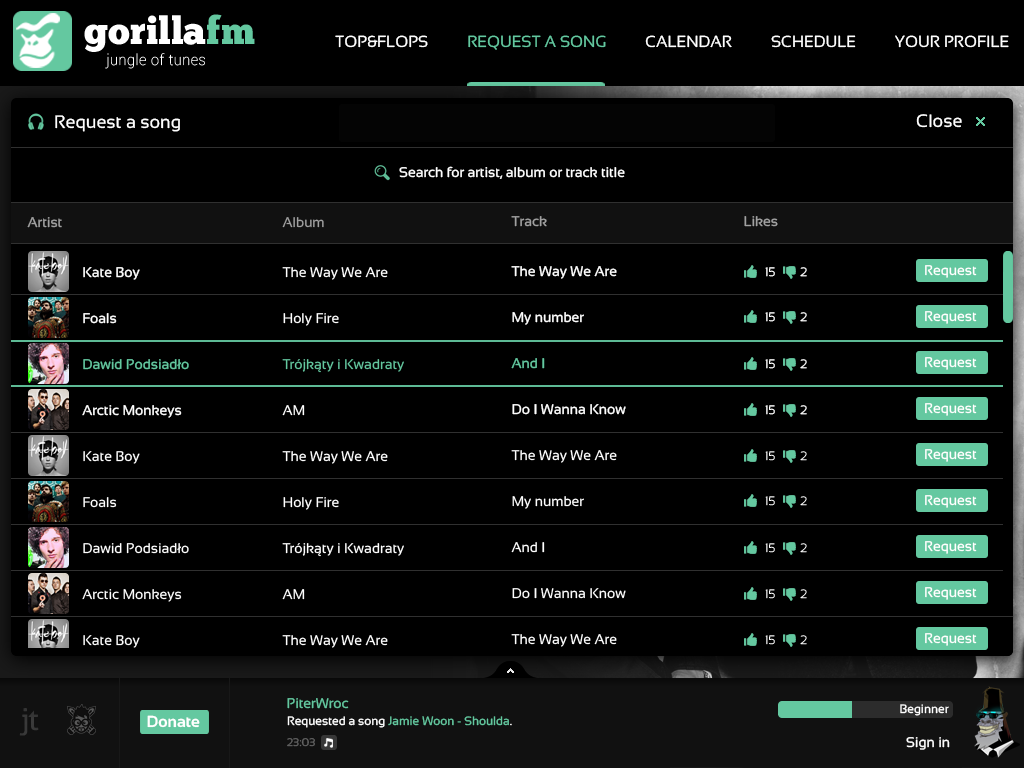 GorillaFM screenshot